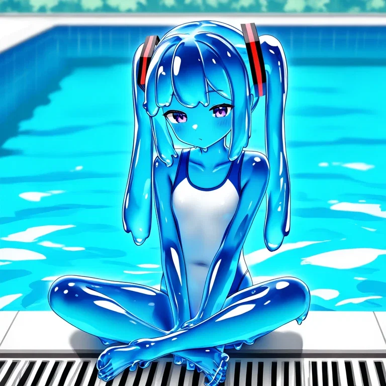 スライム少女（青）