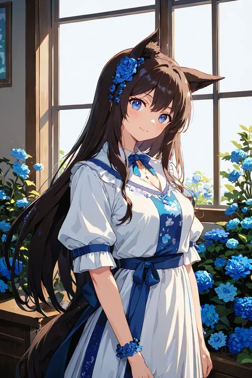 猫耳の青い花