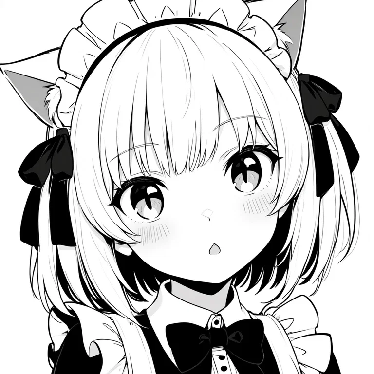 モノクロ猫メイド