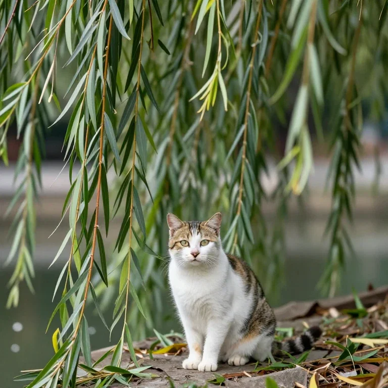 柳の下に猫がいるだから猫柳