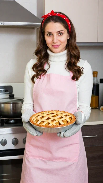 Une jeune femme se tient devant une cuisinière