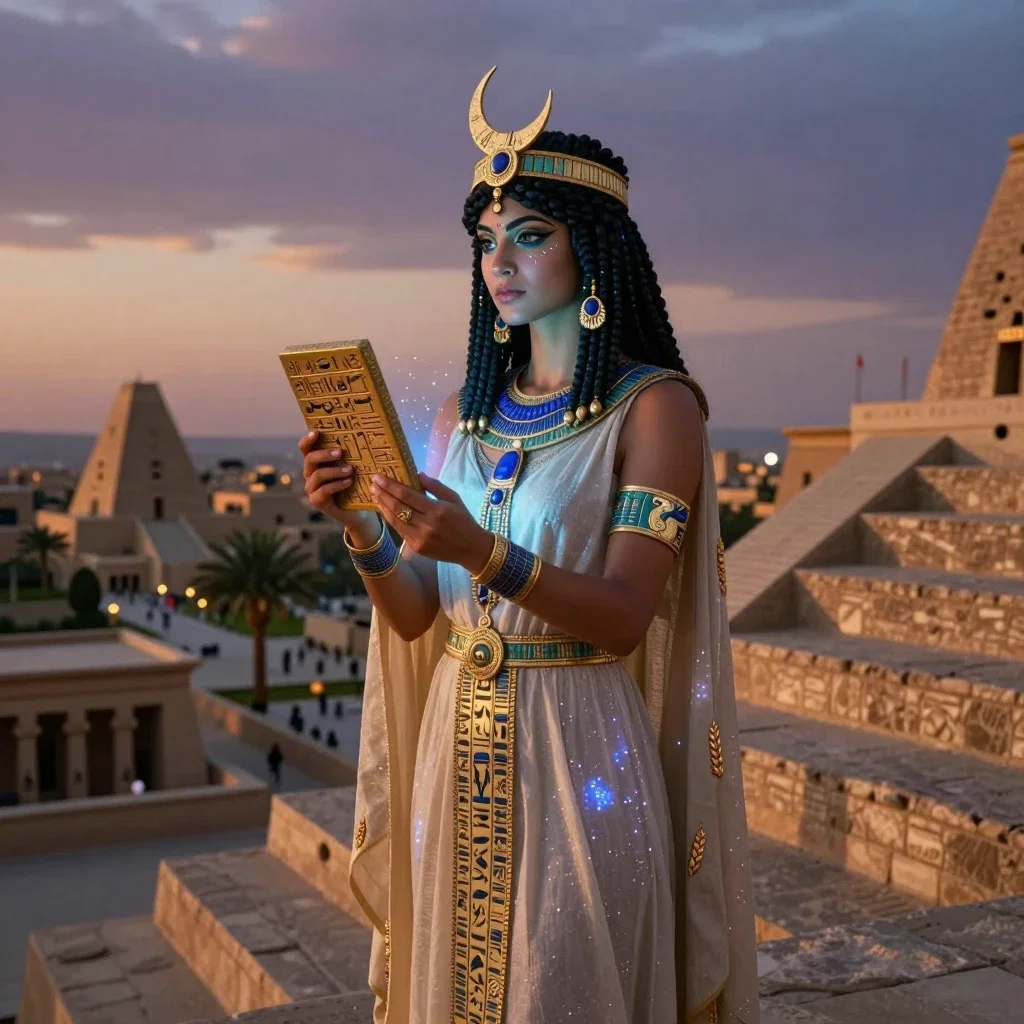 Portrait of a mesmerizing Mesopotamian goddess