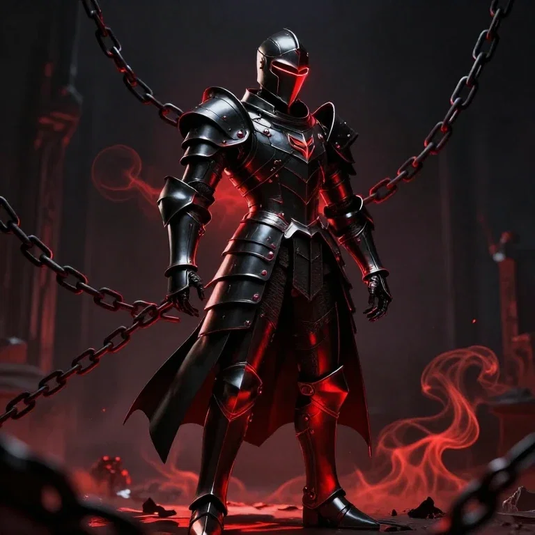 Armure à la lueur rouge