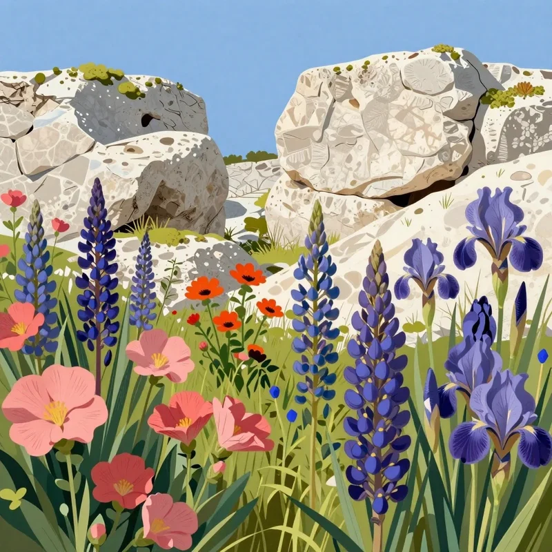 Jardin de Pierres et de Fleurs Sauvages