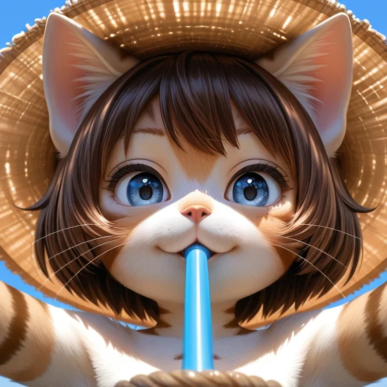 なんか謎の物体くわえたぞ