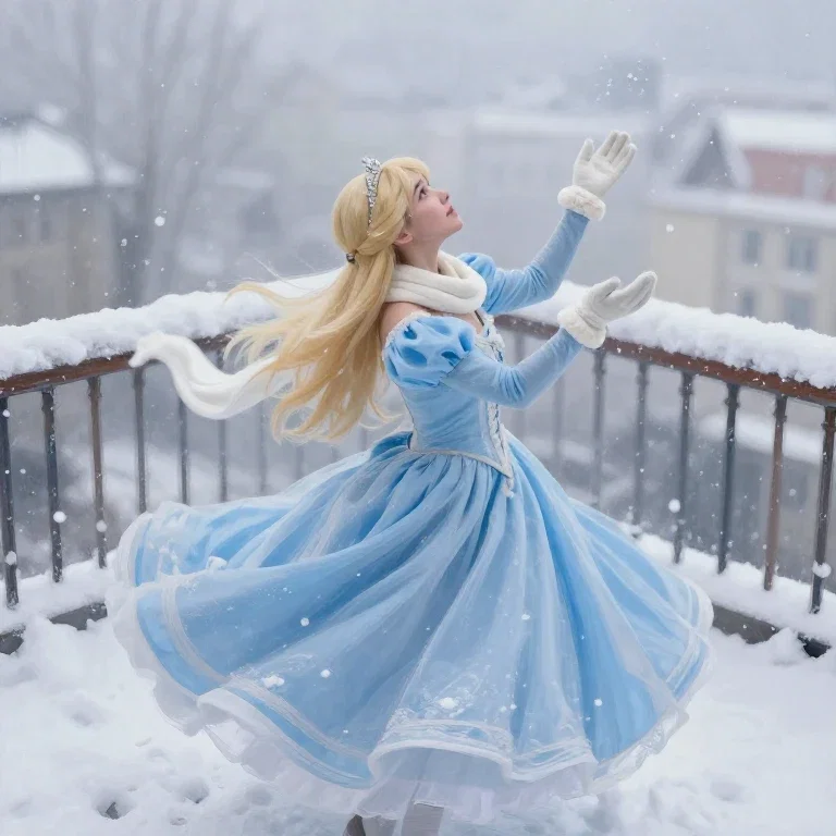 雪の中で踊るお姫様