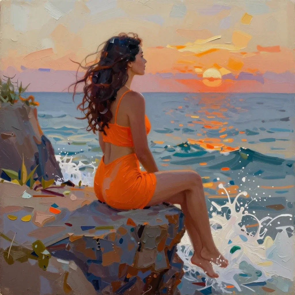 Woman at the shore