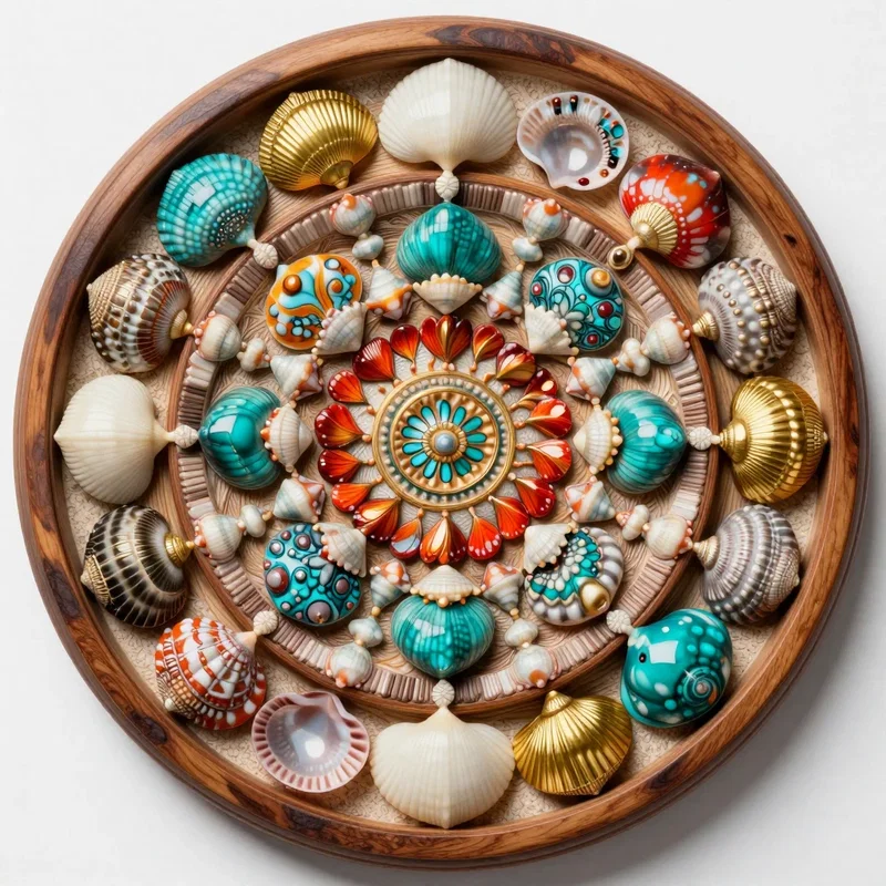 Mandala Fait de Coquillages