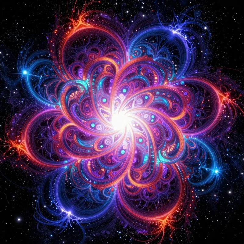 Mandala Céleste Lumineux et Tournoyant