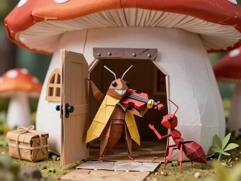 La Cigale et la Fourmis en Origami
