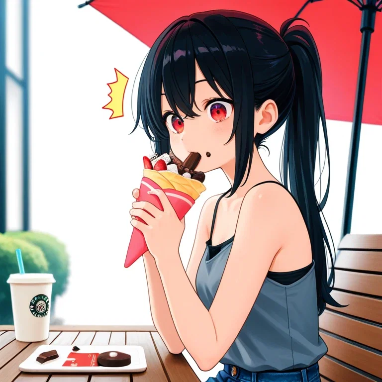 クレープを食べる女の子2