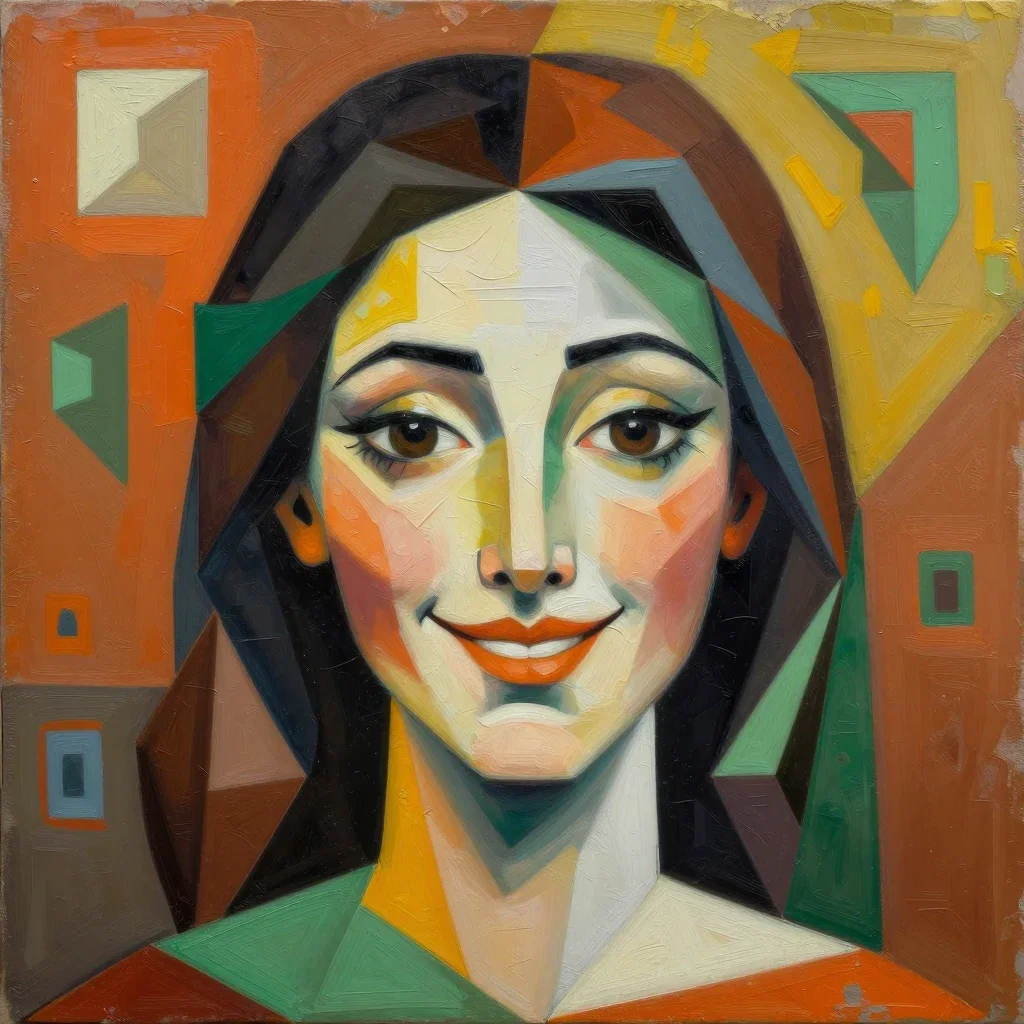 Happy Woman - Cubism