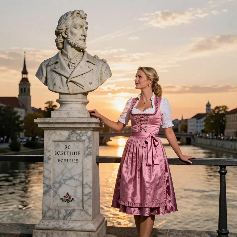 König Ludwig II - His Statute was rebuild on the Corneliusbridge after 12 years of fight