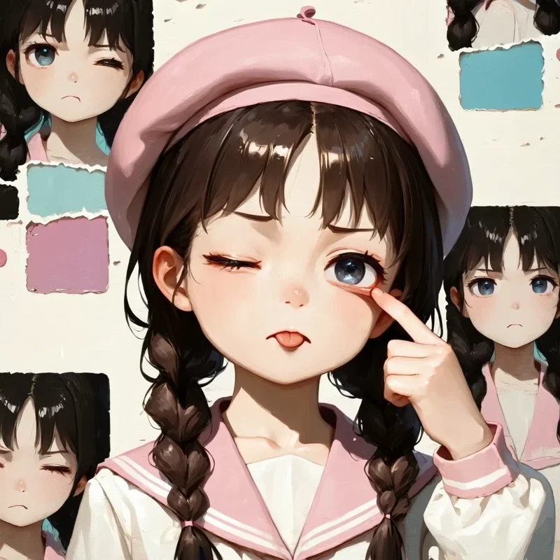 もう、やだって。べぇ～。