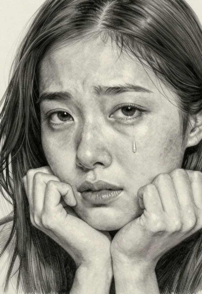 Chagrin d'une Femme Asiatique