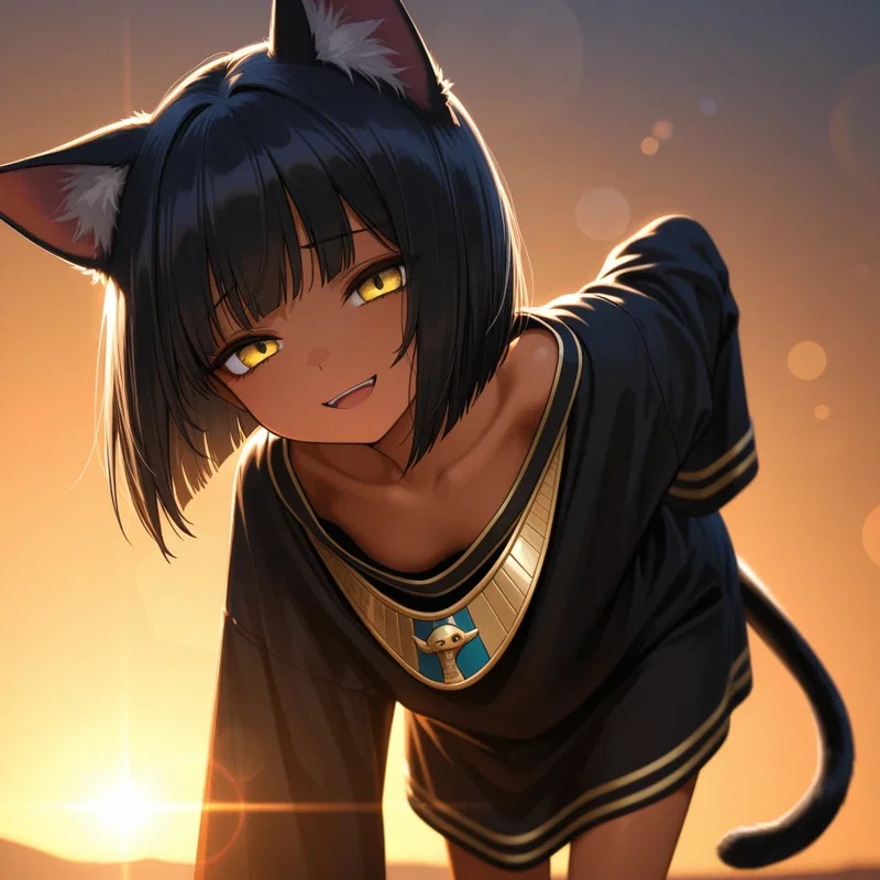 褐色エジプト猫耳ロリ