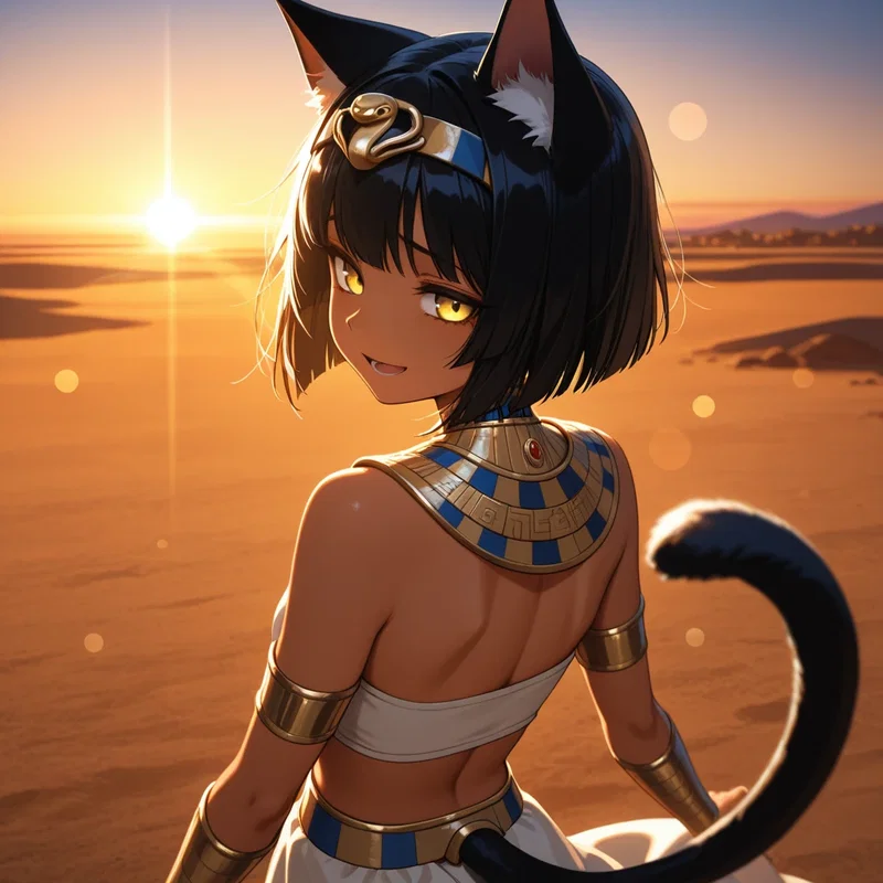 褐色エジプト猫耳ロリ
