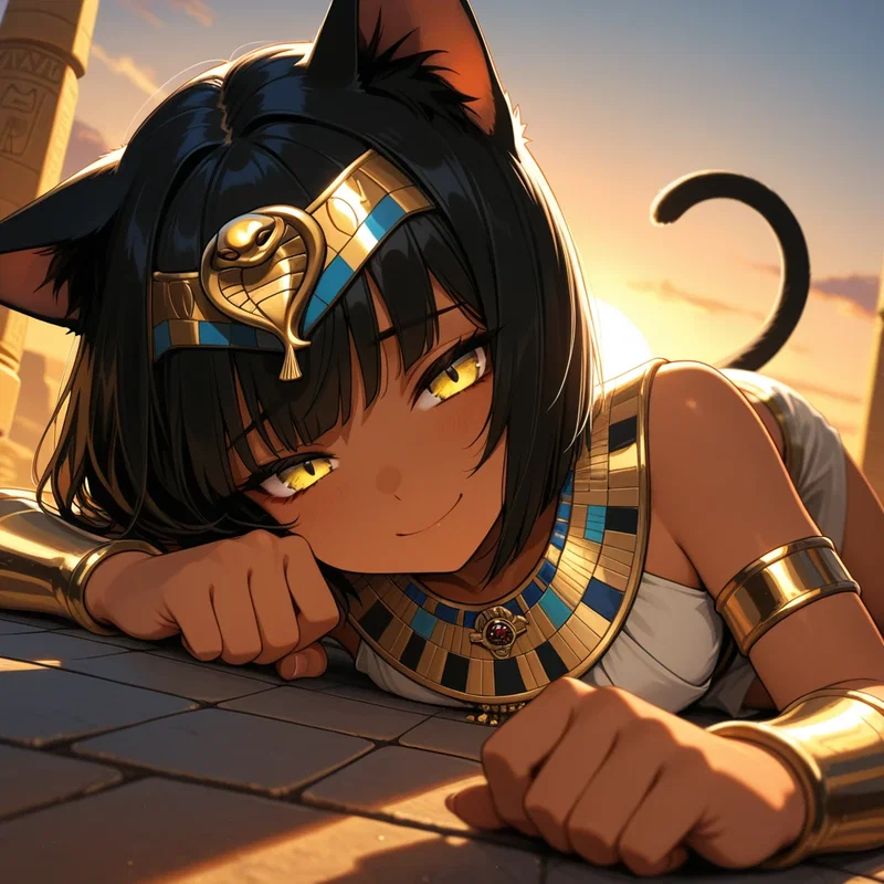褐色エジプト猫耳ロリ