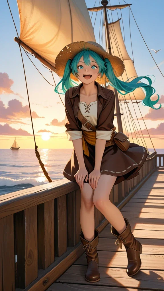 Blue-Haired Straw Hat