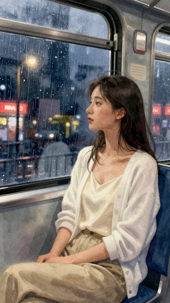 Rainy Night Train Journey