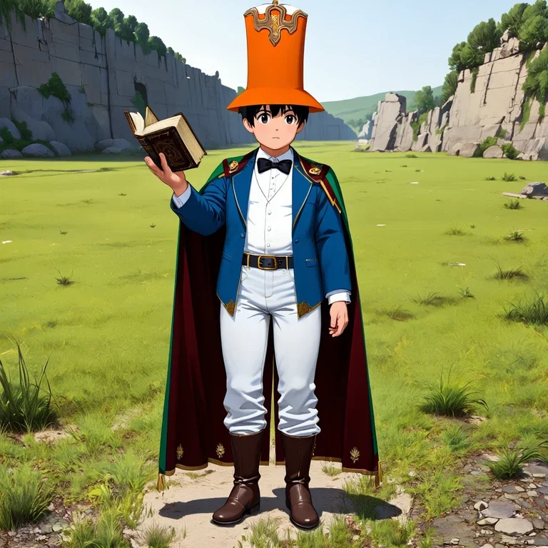でっかい山高帽の少年学者