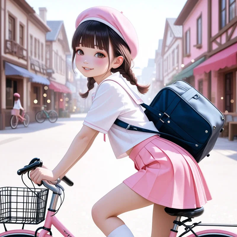 チャリ再び　半袖ver