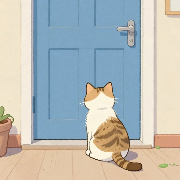 主人の帰りを待つ猫