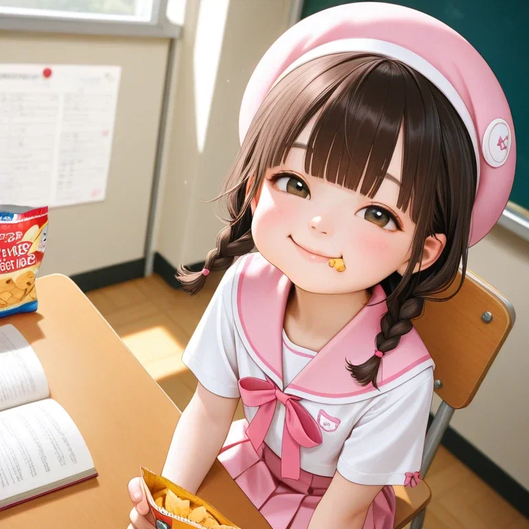 おやつ　なんだか満足そう