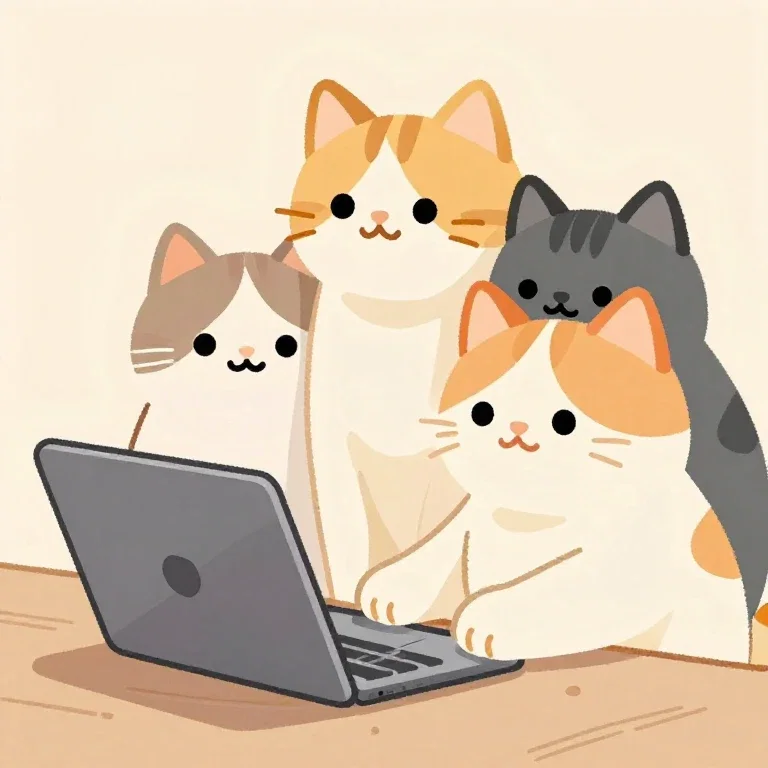 タブレットを使う猫さん