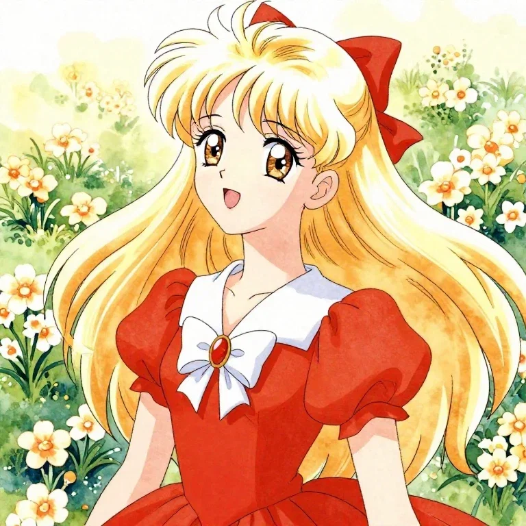 80年代の少女マンガ風に