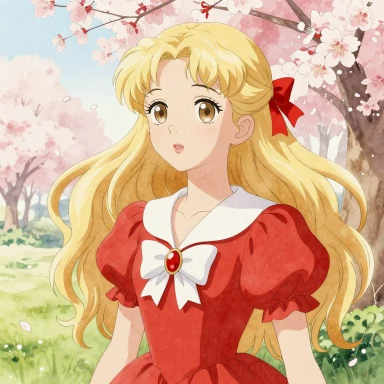 春風の中で