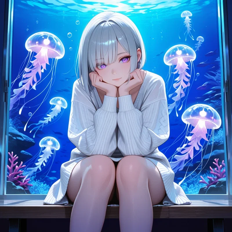アクアリウムの女の子