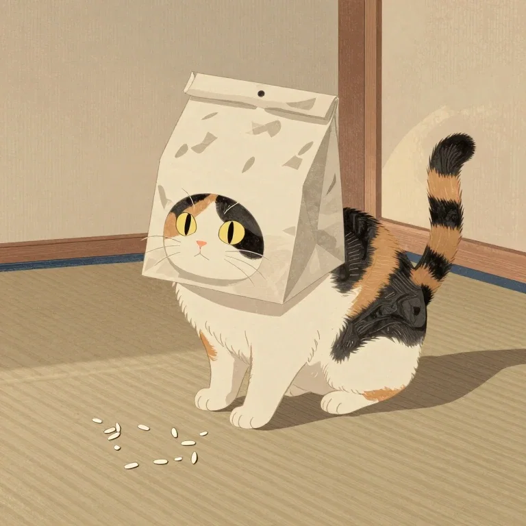 (自動)猫に紙袋