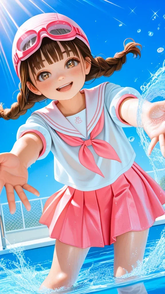 プールだぁ　着衣水泳(泣)