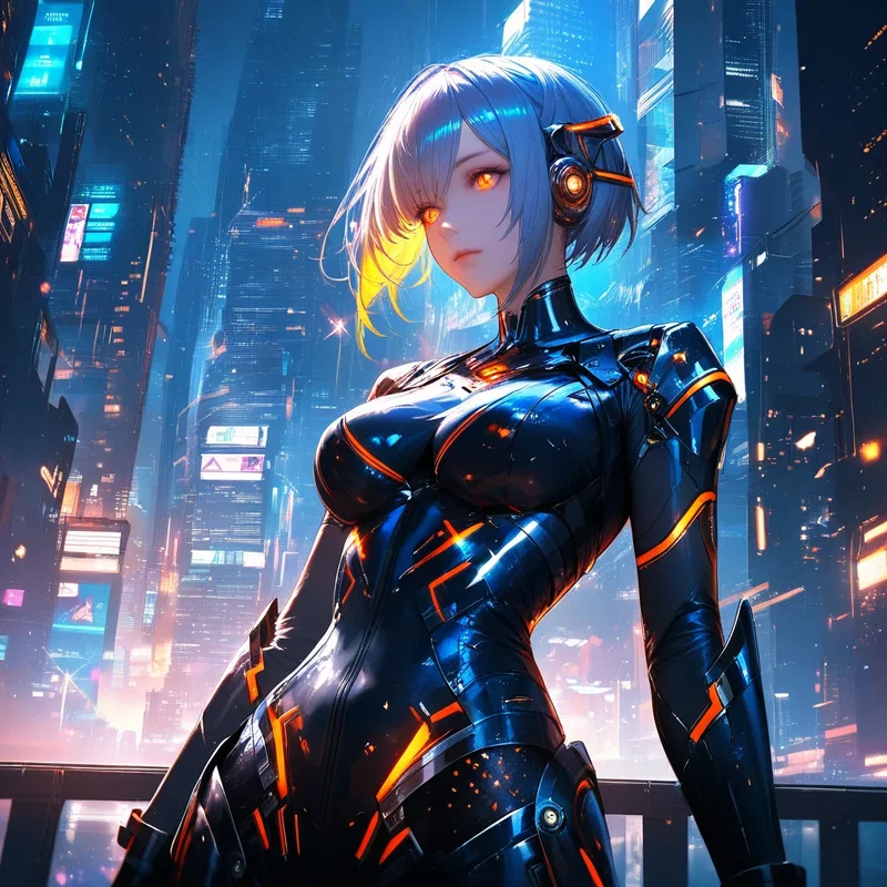 ネオ東京の女性型アンドロイド