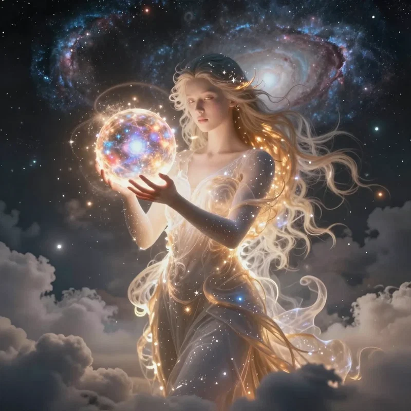 Déesse  Cosmique au Yeux d'Etoiles