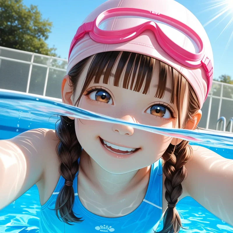 水中でもニッコリ