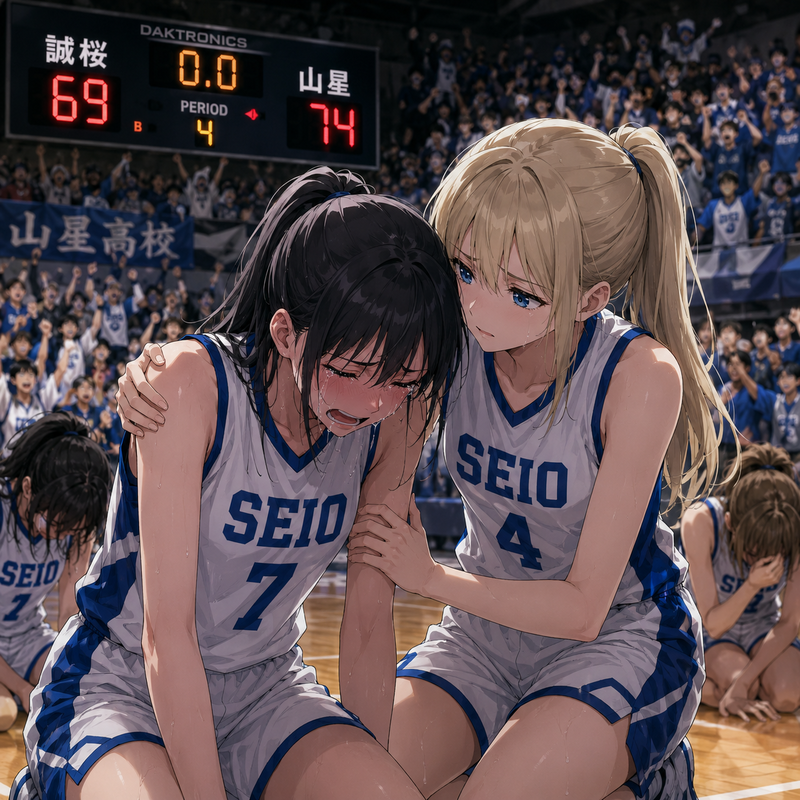 試合に負けたバスケ女子