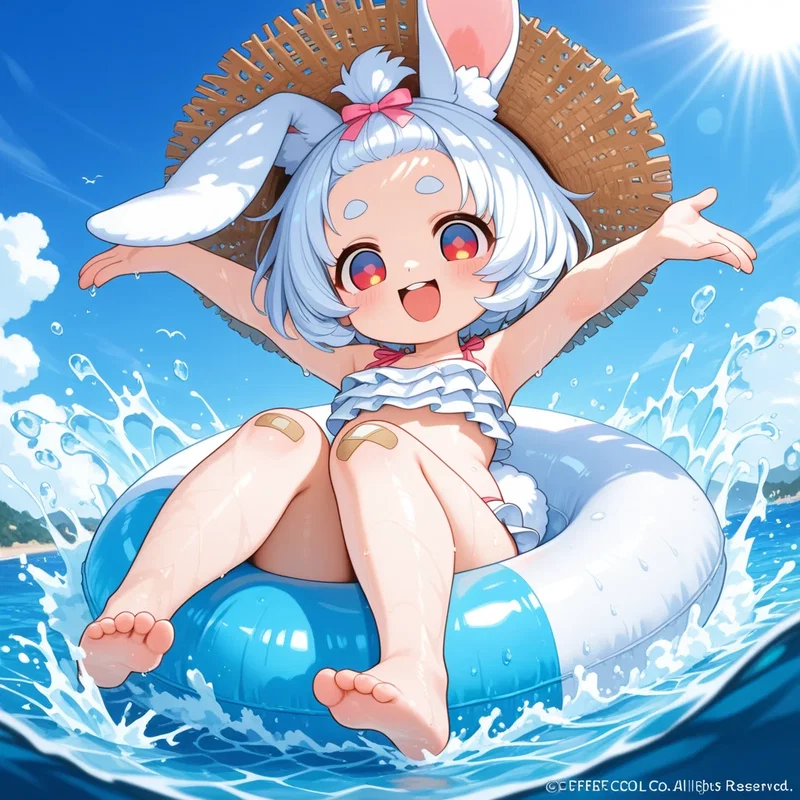 額兎(ﾃﾞｺｯﾄ)ちゃんinビーチ