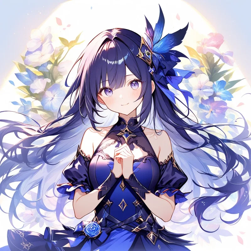青い花の少女