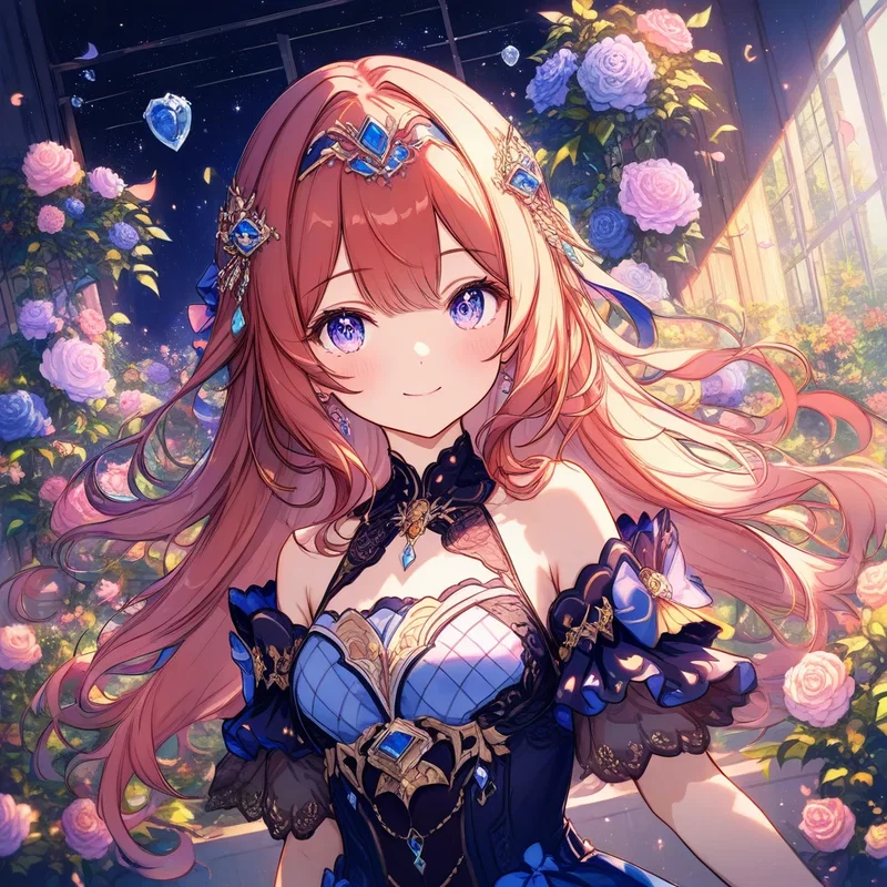 薔薇の花の女の子