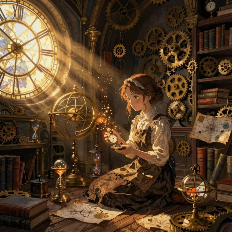 屋根裏の時計職人の女の子
