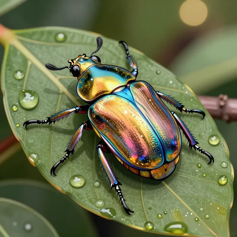 Coléoptère Métallique (Chrysina Resplendens)