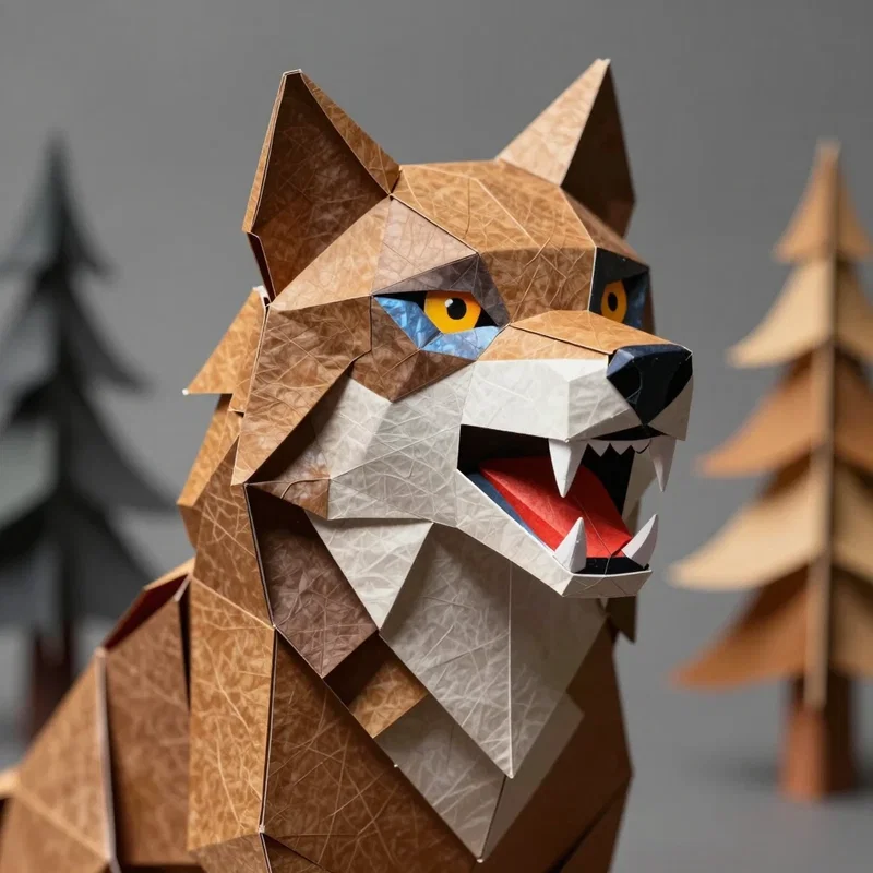 Loup en Origami
