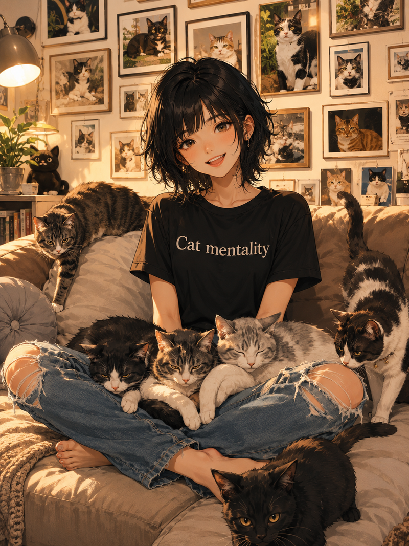 猫と女の子