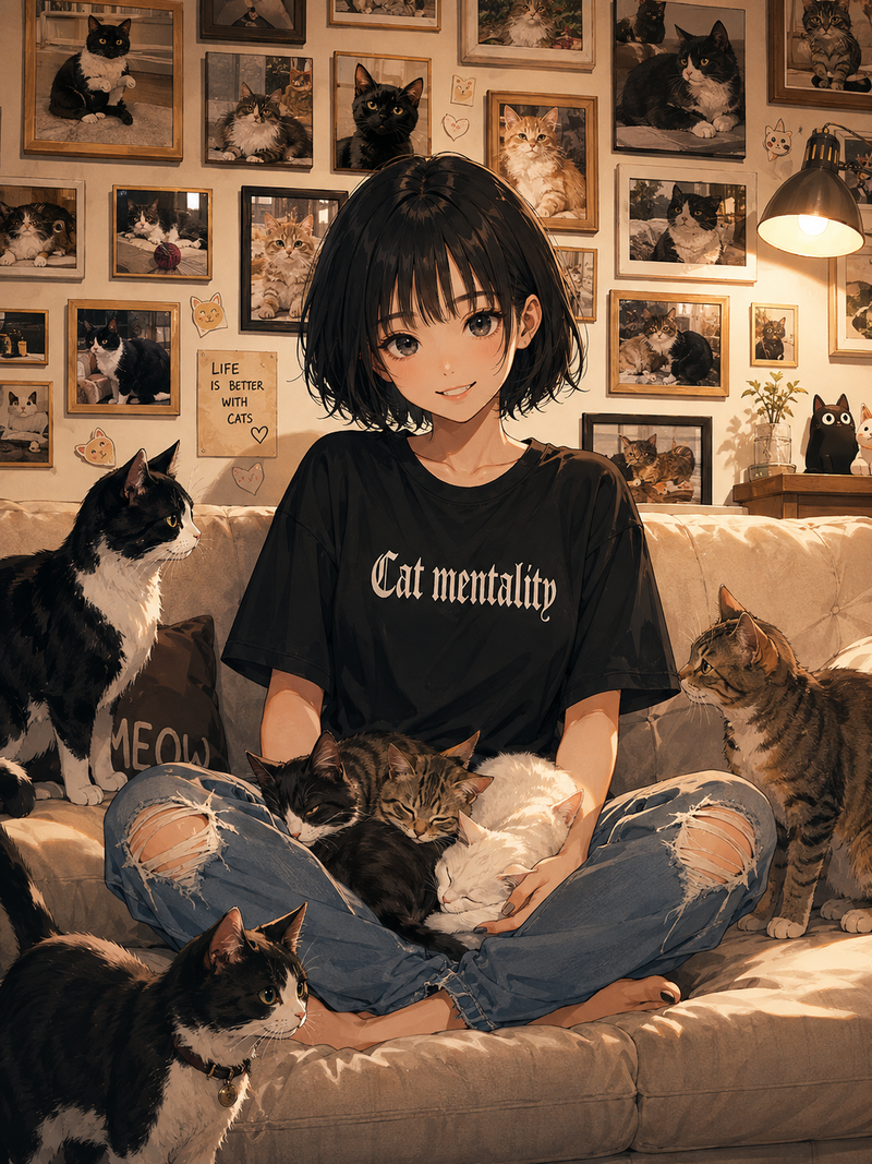猫と女の子