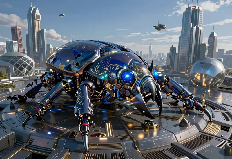 Scarabée Mécanique Futuriste