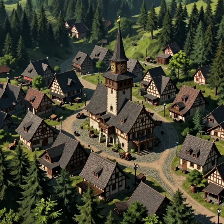 medieval fantasy alpine village