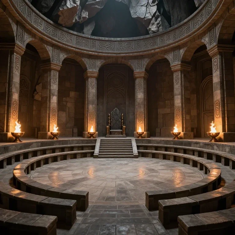 dwarven assembly hall and throne room