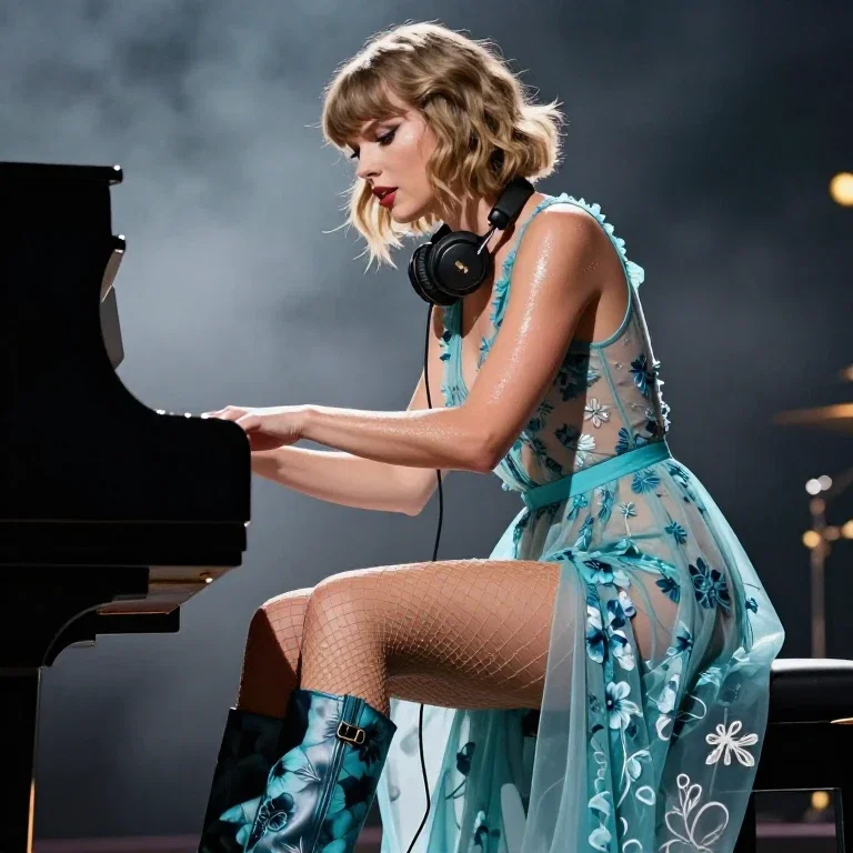 Sheer aqua cyan Piano